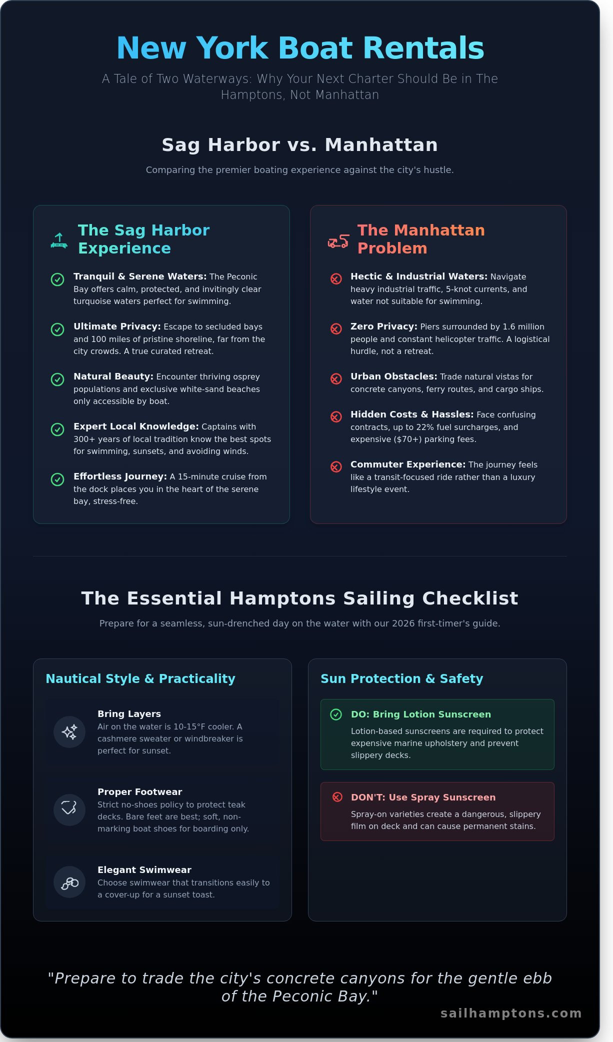 Boat Rental in New York: The Ultimate Sag Harbor Sailing Checklist for 2026 - Infographic