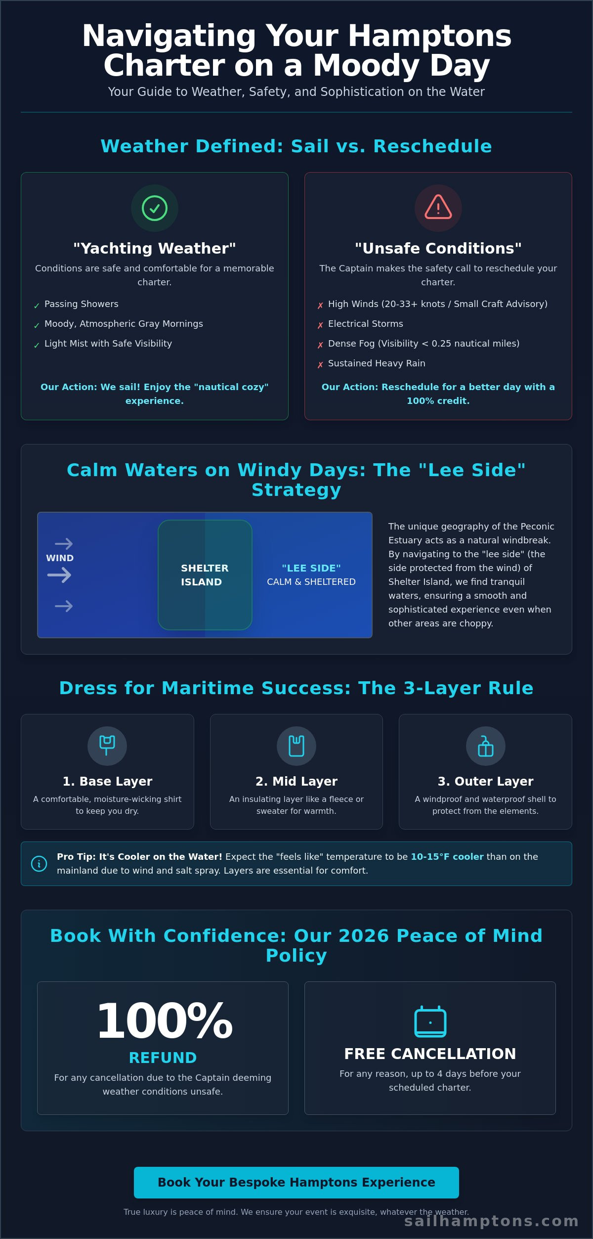 Sag Harbor Boat Charter for Bad Weather Days: The 2026 Luxury Guide - Infographic